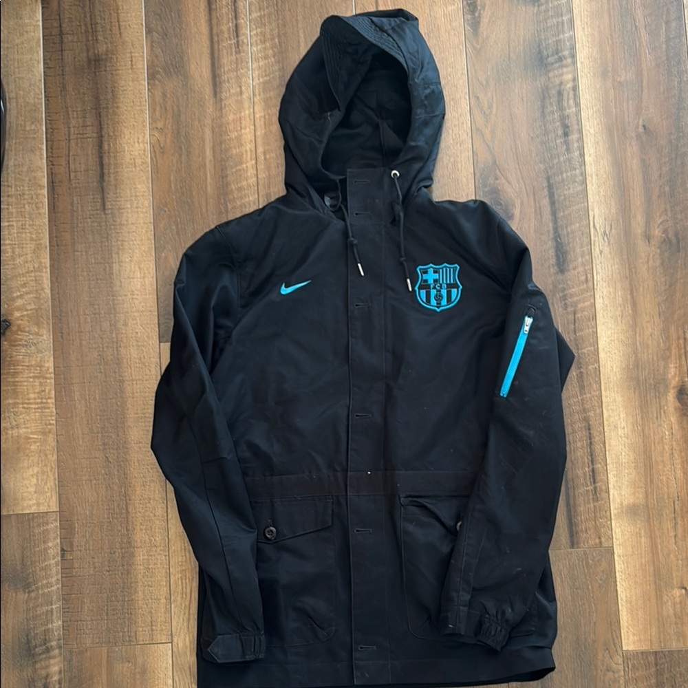 Black Nike Hooded Jacket FC Barcelona